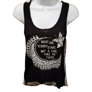 Sugar High Womens M Tank Top Shirt Black Night Air Starry